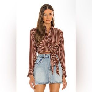 Free People X REVOLVE My Everything Wrap Top in Color Chocolate Combo